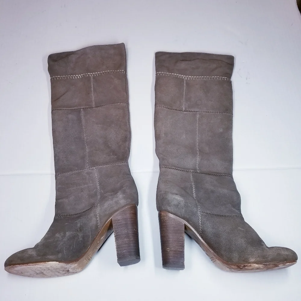 Coach | Suede Knee High Heel Boots, 7 - Picture 3 of 8